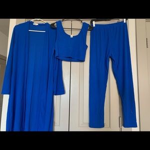 Three piece cardigan pant set